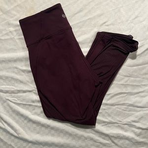purple cropped Lululemon leggings